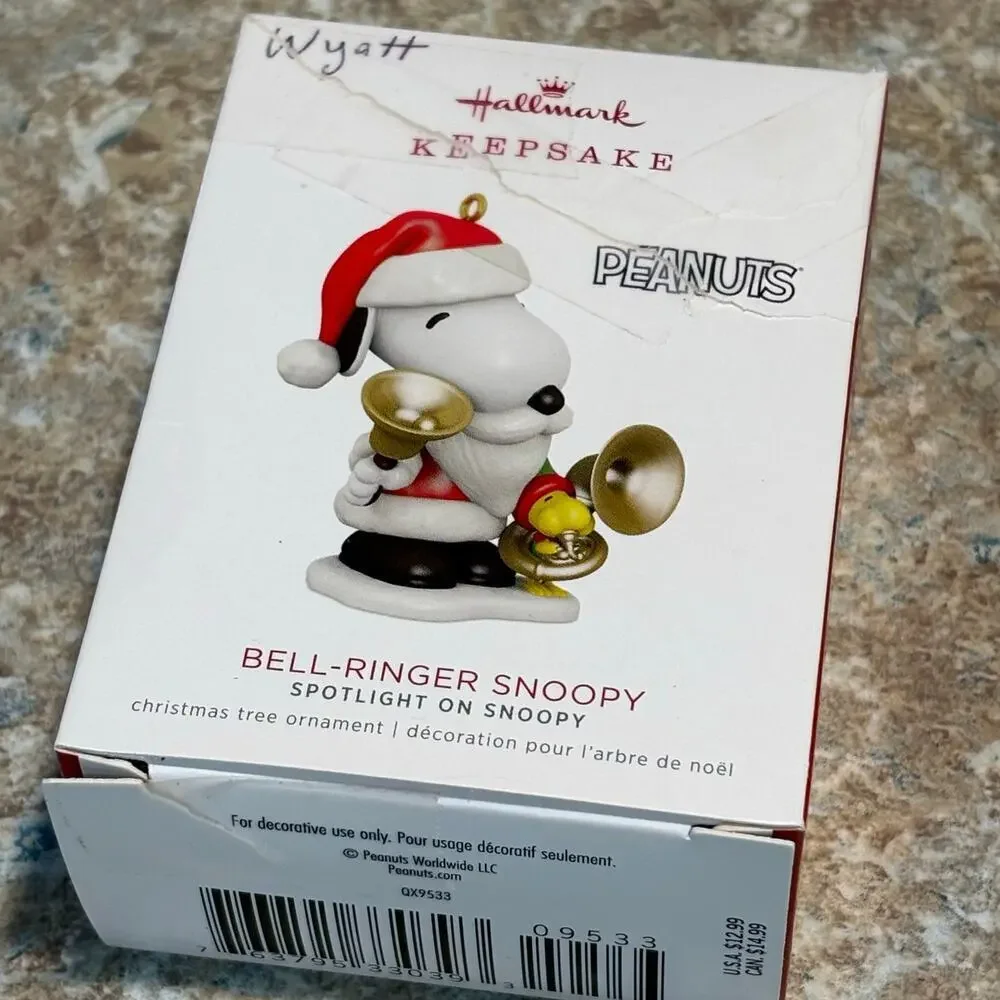 Hallmark Keepsake Peanuts Bell-Ringer Snoopy Christmas Decor Ornament 2018